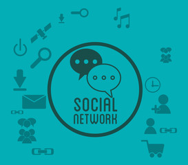 social network media icons badge green background vector illustration eps 10