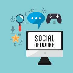computer social network game chat vector illustration esp 10