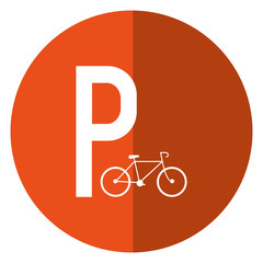 bycicle road sign parking shadow vector illustration eps 10