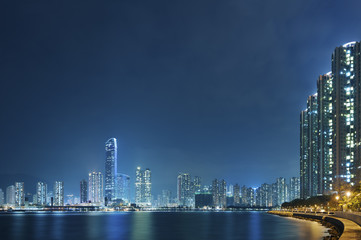 Skyline of Hong Kong city