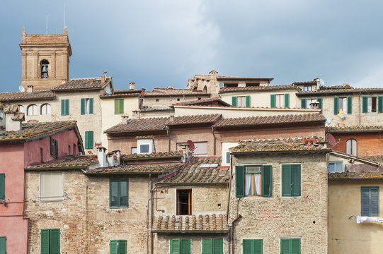 Old residential building in Siena, Tuscany, Italy