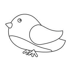 cute bird heart loveling line vector illustration eps 10