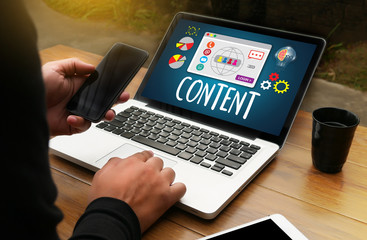 CONTENT CONCEPT  data Blogging Media , Journalism Global Daily N