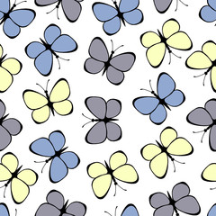 Seamless pattern with butterflies.