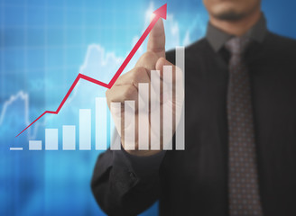  financial symbols coming from hand
