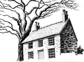 Old house and tree