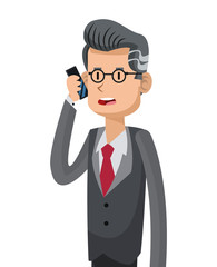 businessman suit tie using smartphone vector illustration eps 10
