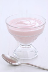 Fresh strawberry yogurt