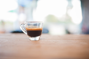 Small espresso shot with blur background