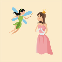 princess and fairy tale character vector illustration eps 10
