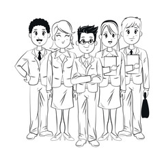 group young employees team work business vector illsutration eps 10