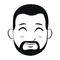 portrait head man bearded smiling outline vector illustration eps 10