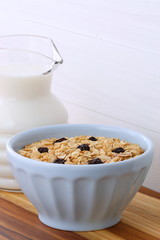 Delicious organic muesli cereal