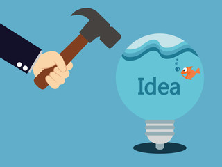 Light bulb with idea.vector illustration.