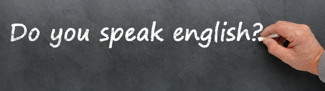 Do you speak english? sur tableau noir 