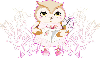 сова с подарком