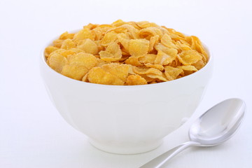 Healthy corn flakes breakfast