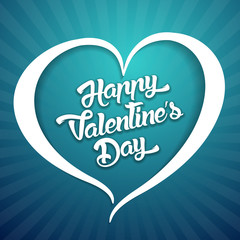 Happy Valentines Day handwritten lettering design text on color background.