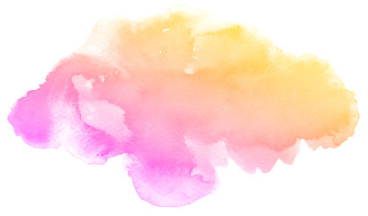 Abstract pink watercolor on white background.The color splashing on the paper.It is a hand drawn. - 132790956