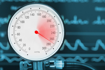 High blood pressure diagnostics medical concept