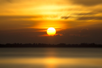 Sunset sky and the lake