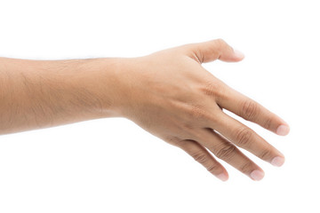 Empty man hand on white background, Check Hand