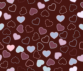 seamless background with serdechkami.Oboi Happy Valentine's Day