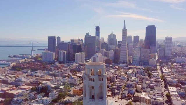 Aerial cityscape view of San Francisco, California, USA