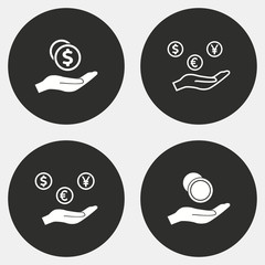 Obraz premium Cash on hand - vector icon.