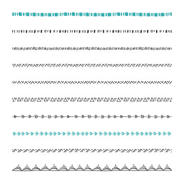 hand drawn vector borders, design elements, pattern brushes included