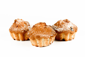 Crispy crunchy cake on a white background closeup