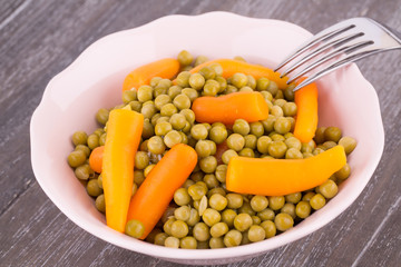 Peas and carrots