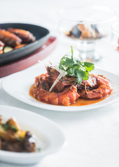 shrimps with sauce