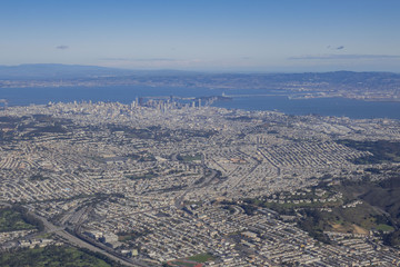 Fototapeta na wymiar Aerial view of San Francisco downtown cityscape