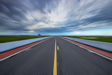 Fototapeta premium Motion on empty road.