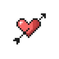 Heart and Arrow Pixel Art