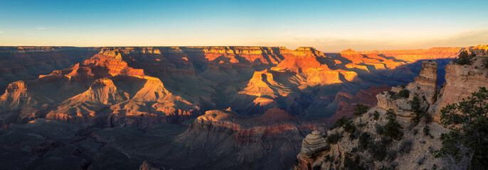 Beautiful panorama of Grand Canyon at Sunset, Arizona.