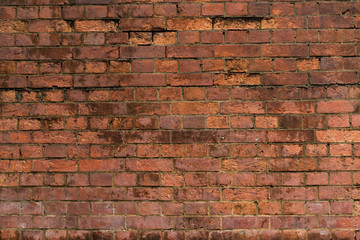 Brick wall texture in red