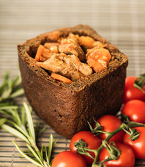 goulash with pieces of meat