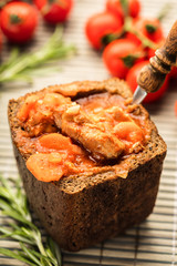 goulash with pieces of meat