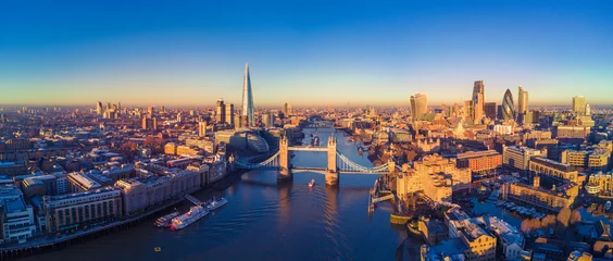 Fototapete Skyline Luftaufnahme von London und der Themse