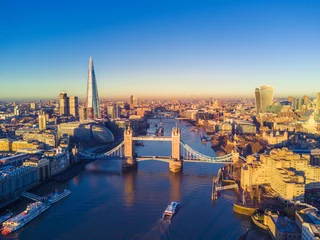 Crédence en verre imprimé Londres Vue aérienne de Londres et de la Tamise