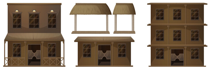 Different design of building in western styles