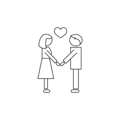 People in love line icon