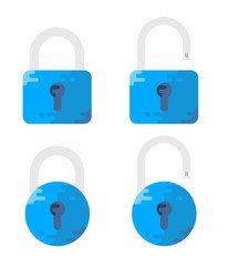 Lock Open and Lock Closed Vector Icons