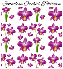 Seamless background with purple orchid