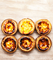 Dessert egg tart sweet custard pie - Pasteis de nata.