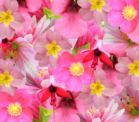 romantic pink flowers background