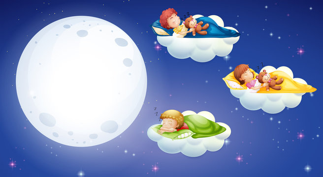 Children sleeping at night time