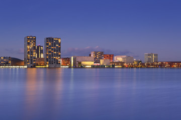 Skyline of the city of Almere in The Netherlands